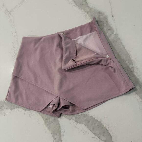 Altar’d State Asymmetrical Skort Skirt Women's Small Mauve Side Zipper Coquette - Picture 3 of 9